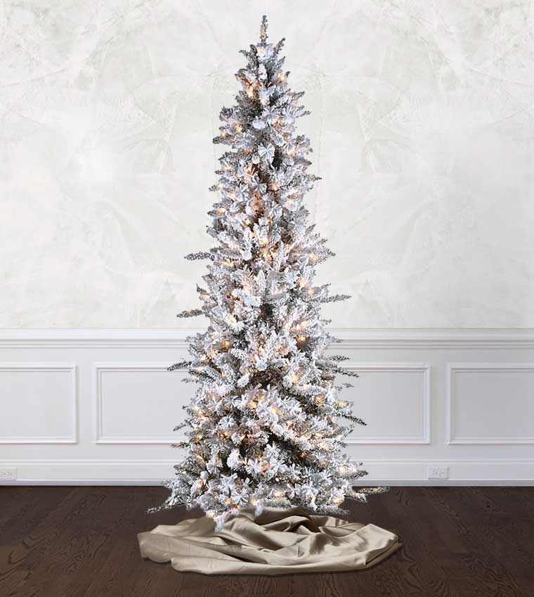 Snow Flocked Artificial Pencil Christmas Tree W/ Stand Best, 43% OFF